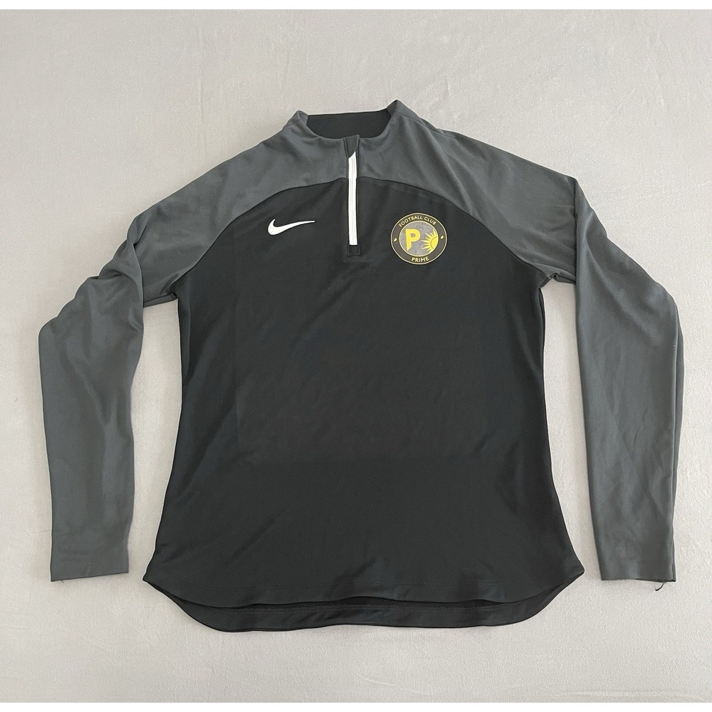 Nike Dri-FIT Mens Medium Slim Fit 1/4 Zip Soccer Training Top Black FC Prime